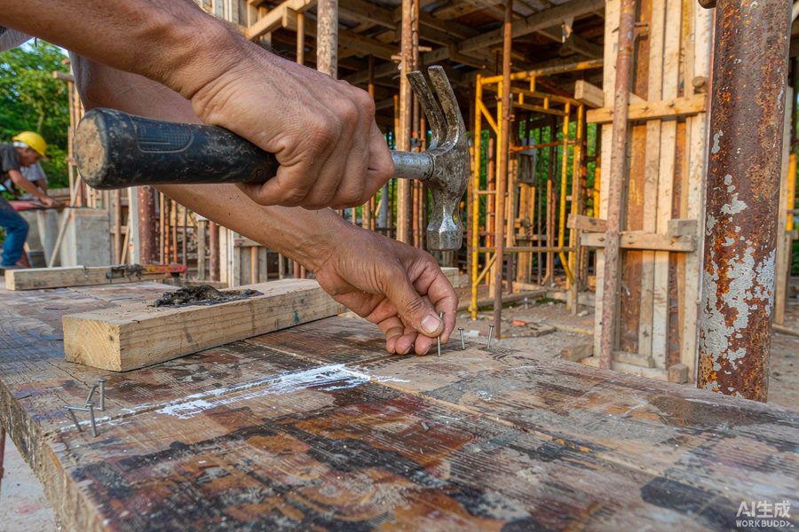 Nails used in construction site