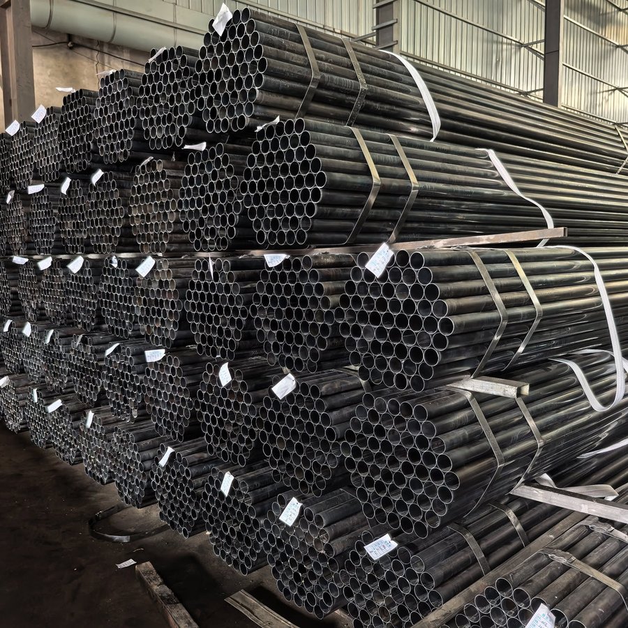 Carbon steel pipes ready for export loading